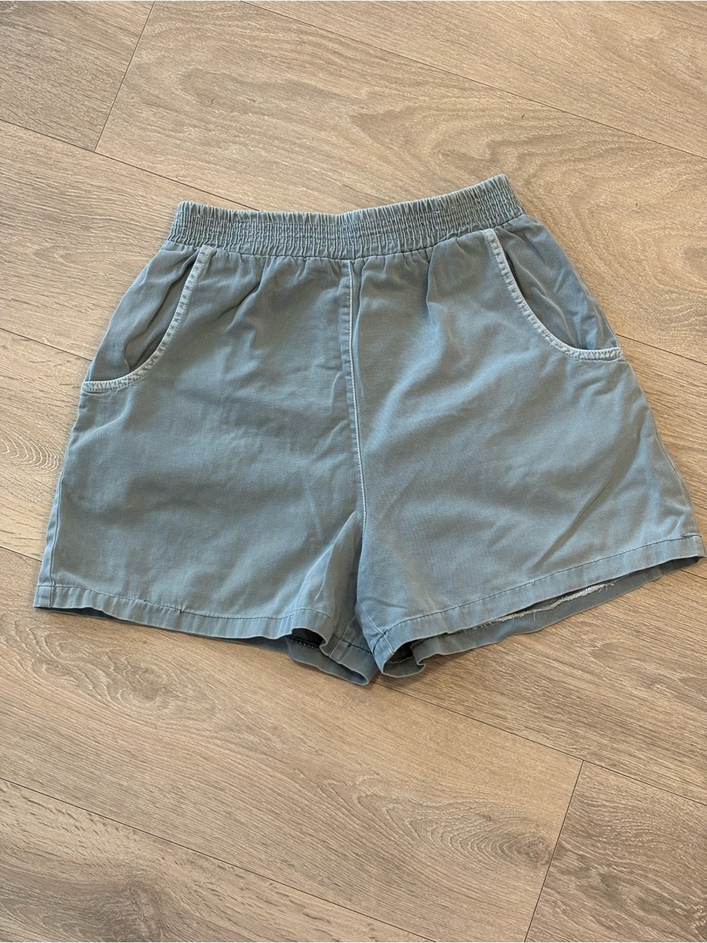 Casual Elastic Waist Sage Green Women's Walking Shorts